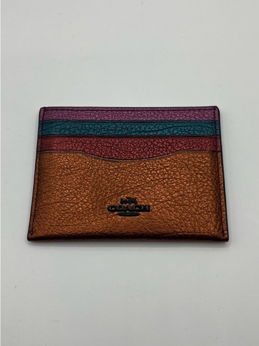 Coach Metallic Leather Card Holder
